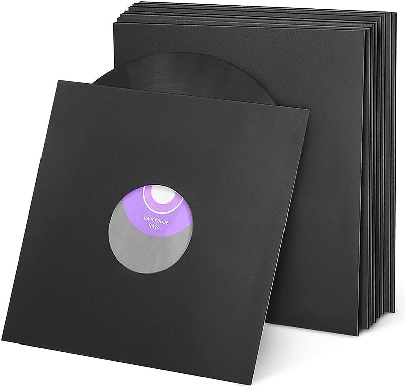 50 x 12" Antistatic Poly-Lined Inner Record Sleeves - Black
