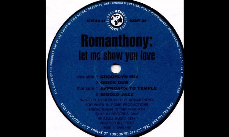 Romanthony - Let Me Show You Love (Quick Dub)