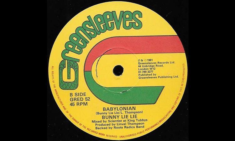 BUNNY LIE LIE ♦ Babylonian {GREENSLEEVES 12inch 1981}